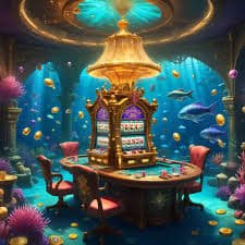 Ilustrasi kasino online dengan slot dan dealer live di w33slot